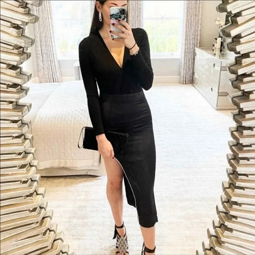 Zara Asymmetric Rhinestone Trim Skirt Blogger Fave Size M